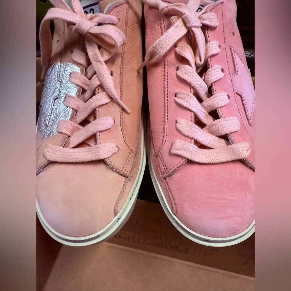 Golden Goose sz 7B Pink and Silver Sneakers NEW with Box - Picture 9 of 16
